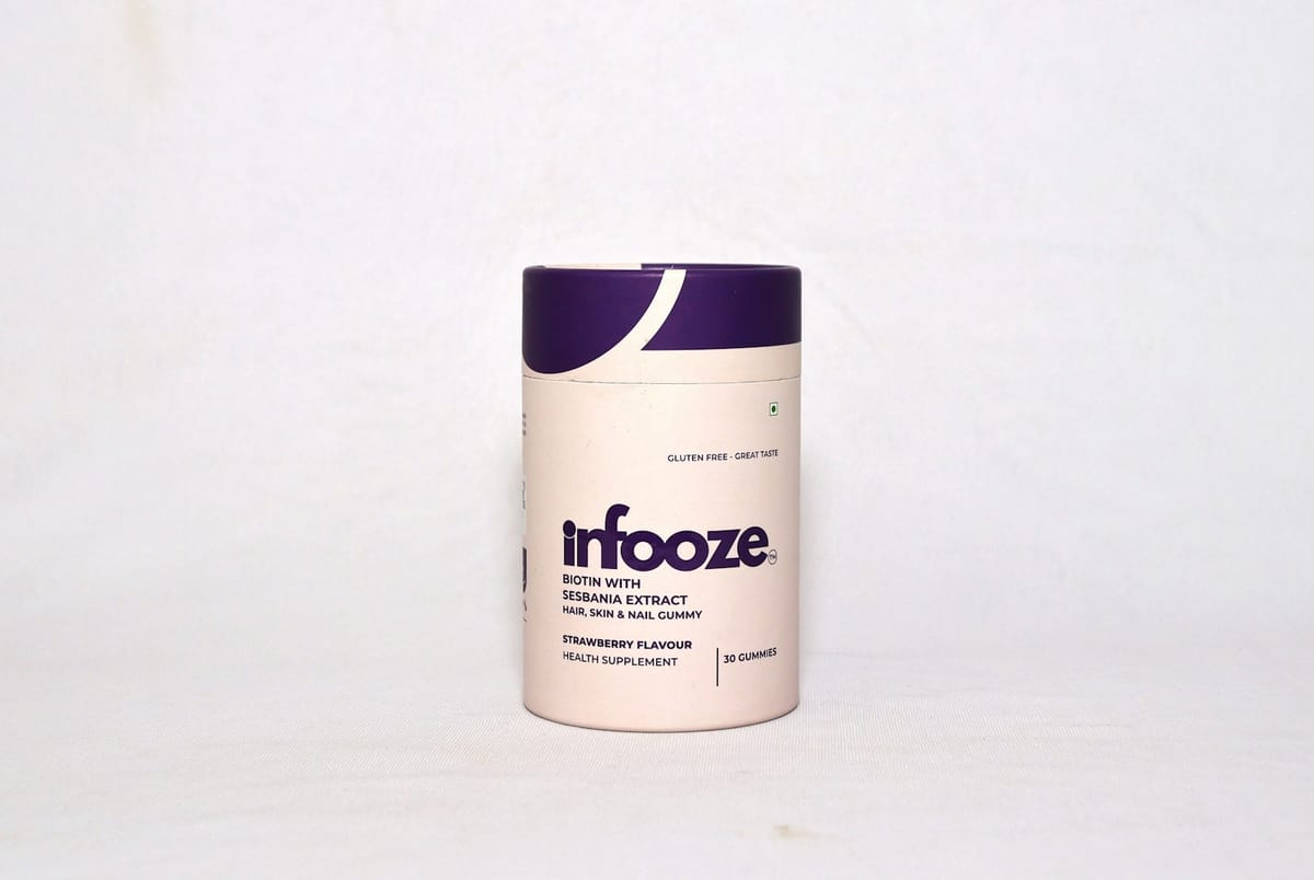 Dietary supplement container photographed in clean studio light