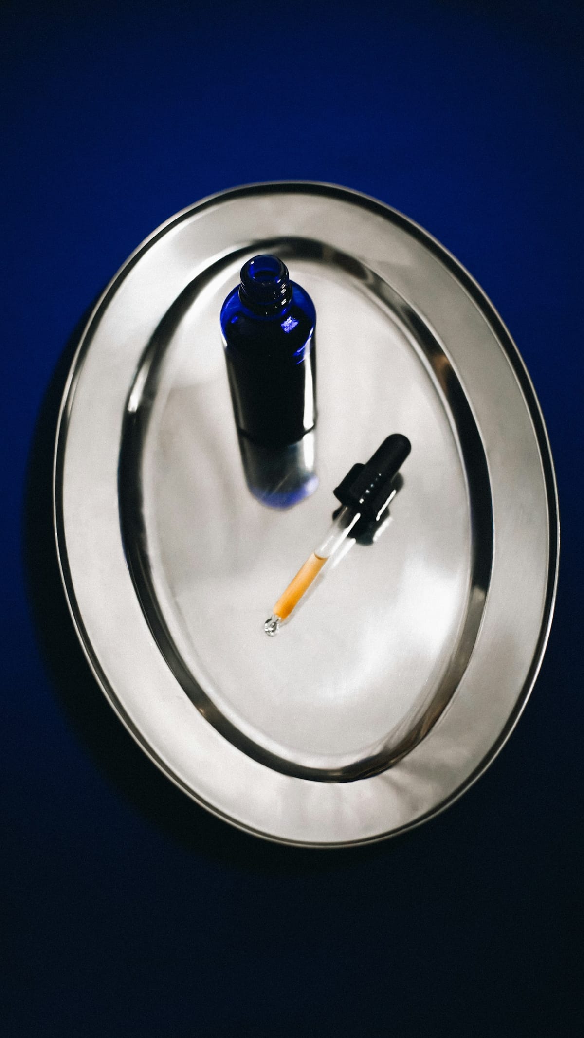 Amber glass dropper supplement bottle